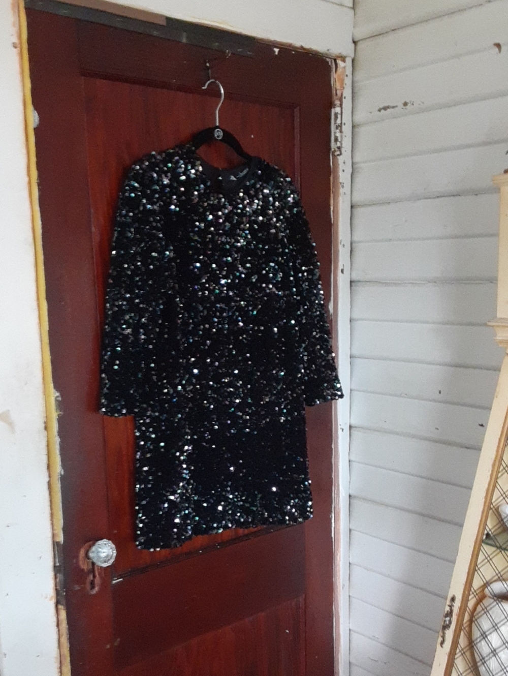 ZARA Iridescent Sequin Mini Dress